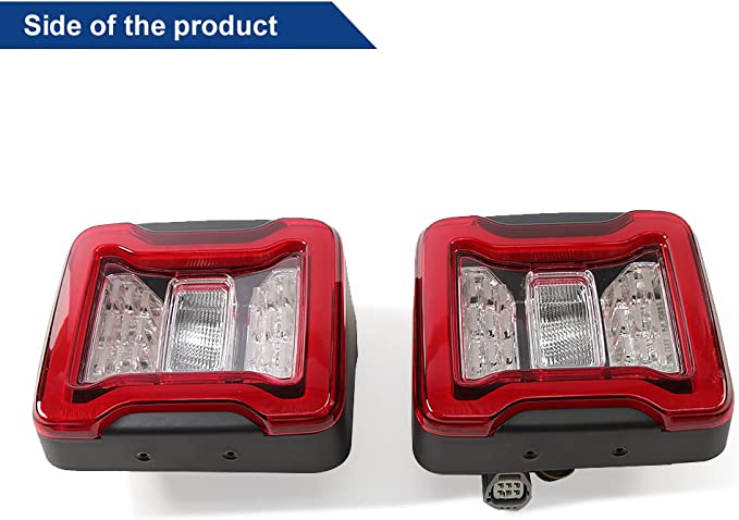 LED Rear Tail lights Red Brake Reverse Turn Signal Side Marker Light For 07-18 Wrangler JK JKU Rubicon Sahara Sport
