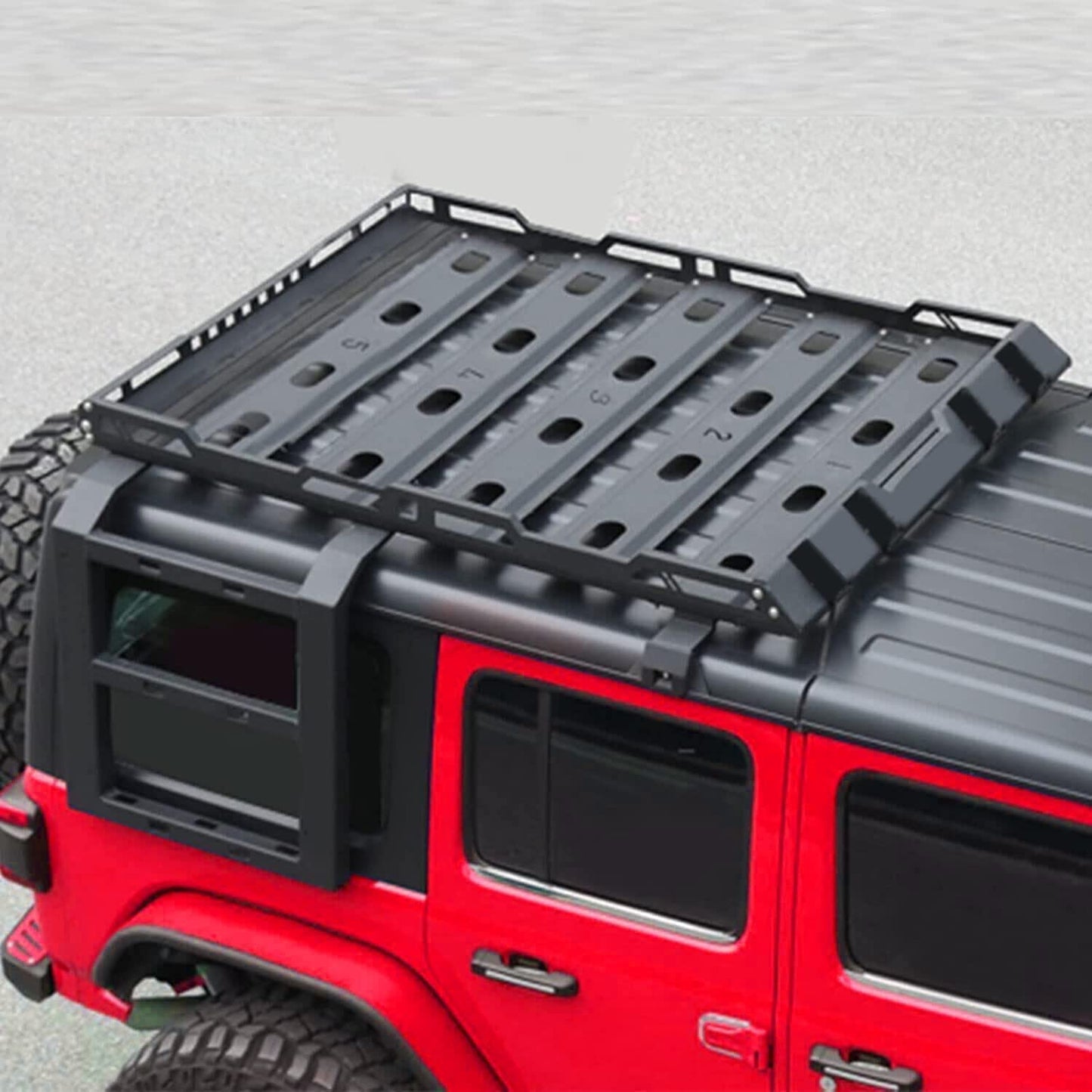 BoardRoad Roof Rack Cargo Basket with Double Ladders 300LB Capacity Fits 2007-2018 Jeep Wrangler JK